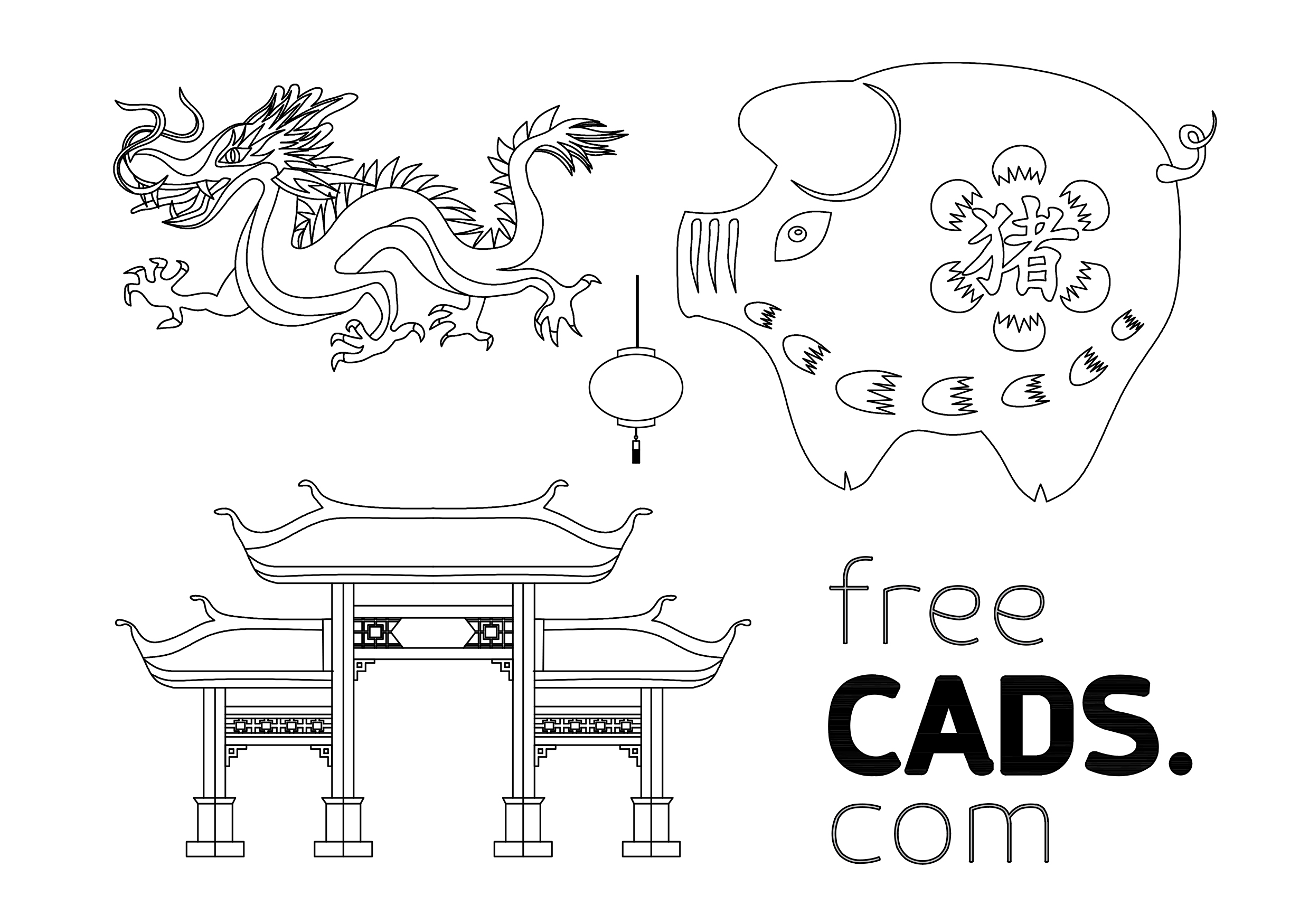 Free Chinese New Year CAD Blocks – DWG, DXF, PDF Format