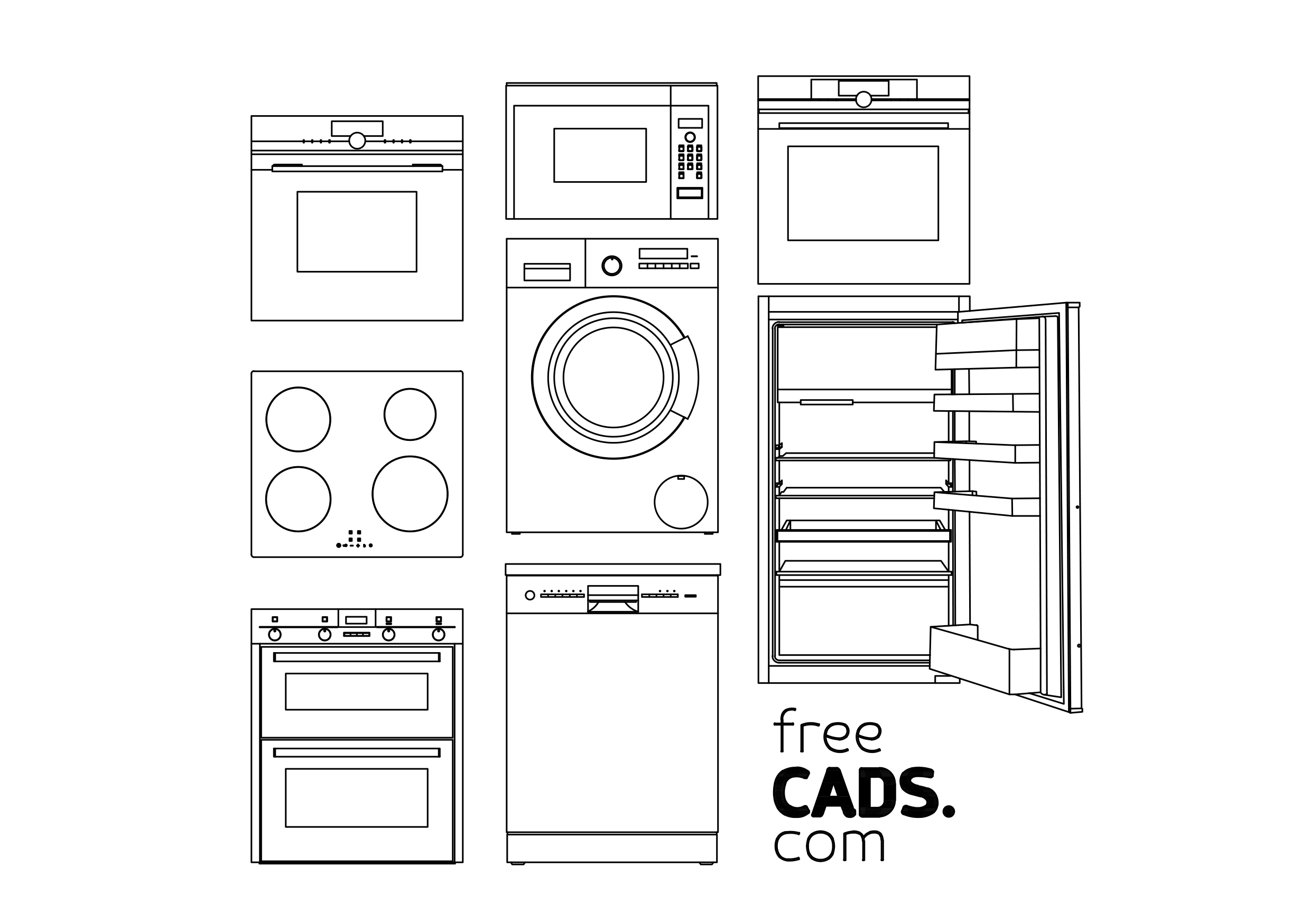 Free Kitchen Appliances Bundle CAD Blocks – DWG, DXF, PDF Format