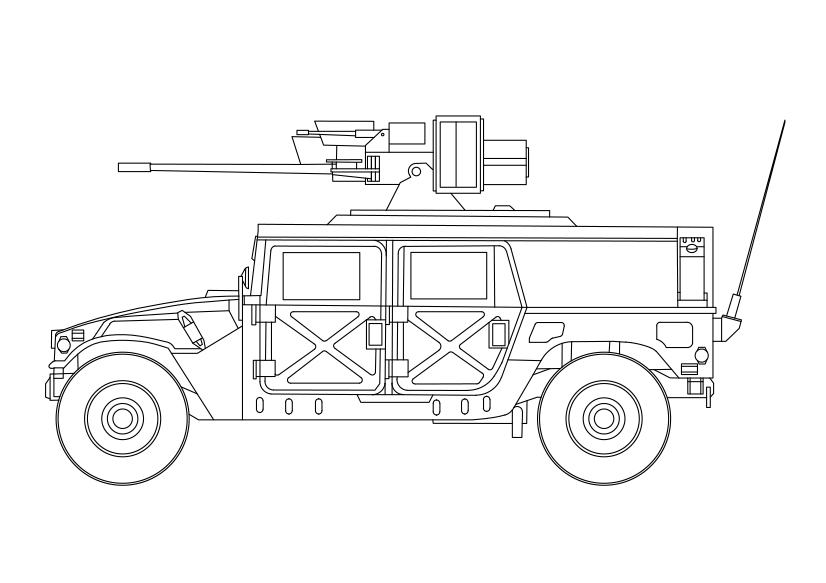 Free Military Car Elevation CAD Block – DWG, DXF, PDF Format
