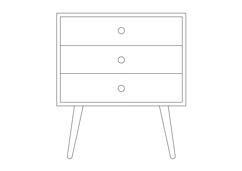 Free Side Table Elevation CAD Block – DWG, DXF, PDF Format