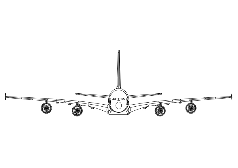 Free Airbus A380 Elevation CAD Block – DWG, DXF, PDF Format