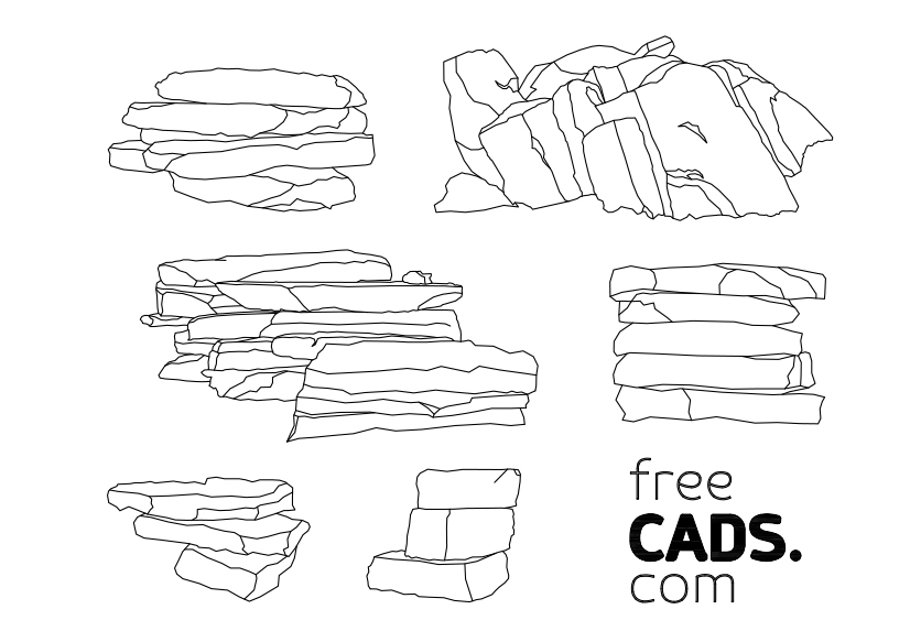 Free Outcrops Bundle CAD Blocks – DWG, DXF, PDF Format