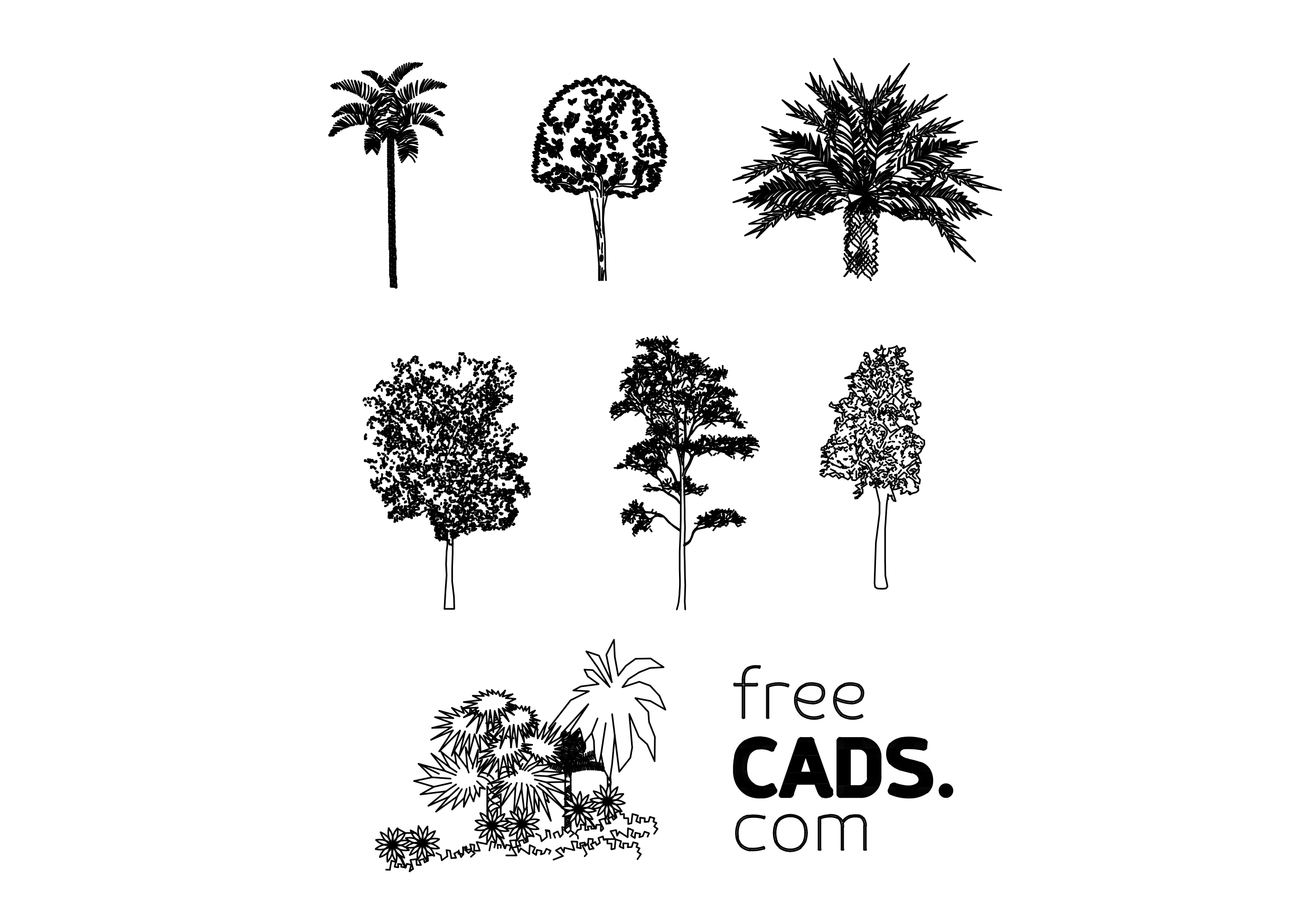 Free Trees Bundle CAD Blocks – DWG, DXF, PDF Format