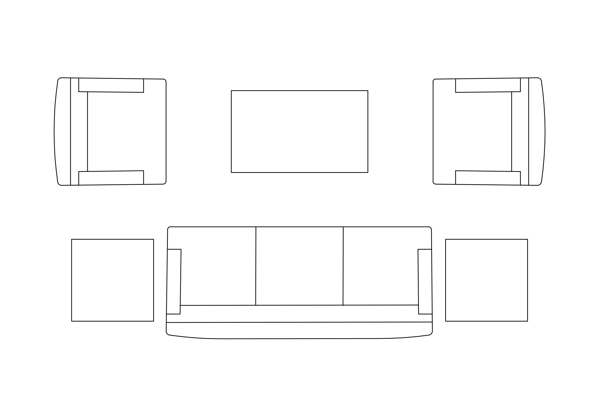 Free Living room set-up top view CAD Block – DWG, DXF, PDF Format