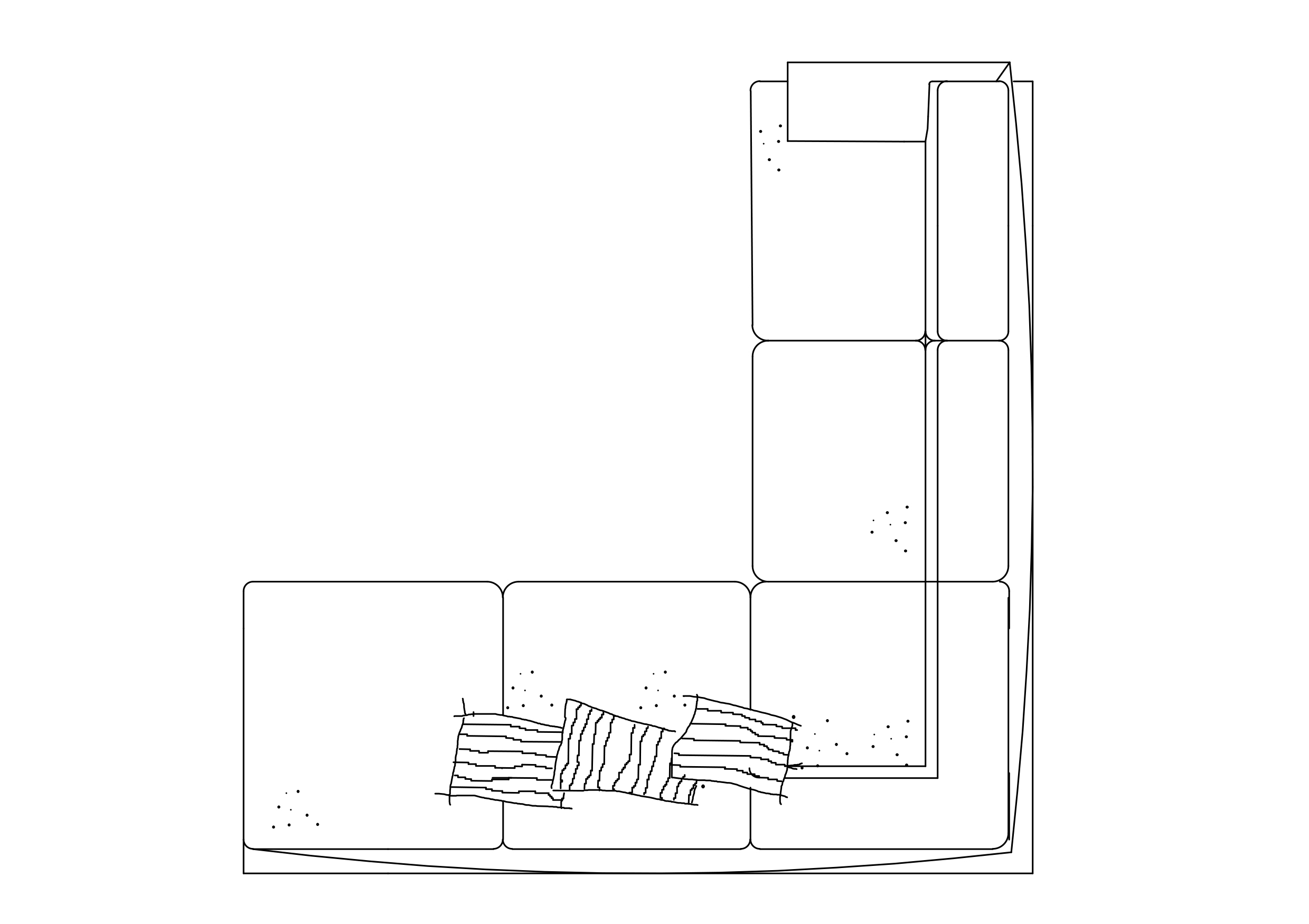 Free L-shape sofa top view CAD Block – DWG, DXF, PDF Format
