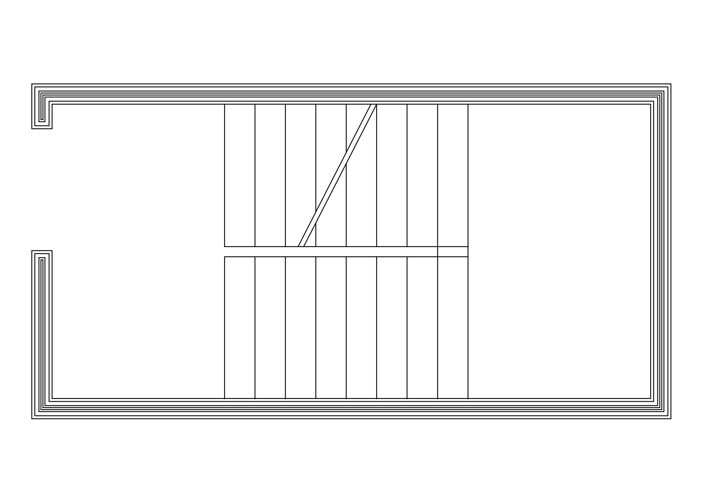 Free U-shape Staircase Top View CAD Block – DWG, DXF, PDF Format