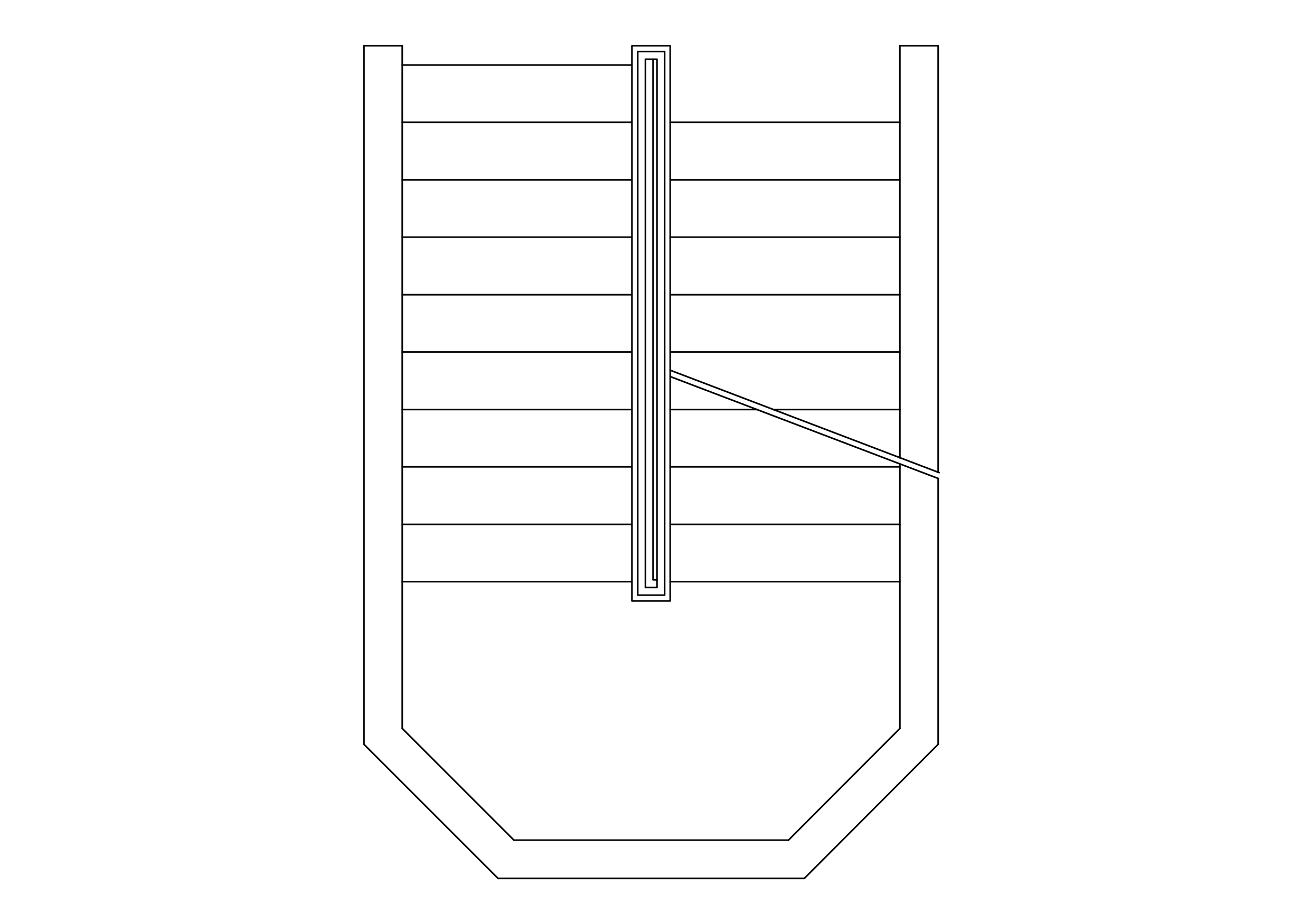 Free U-shape Staircase Top View CAD Block – DWG, DXF, PDF Format