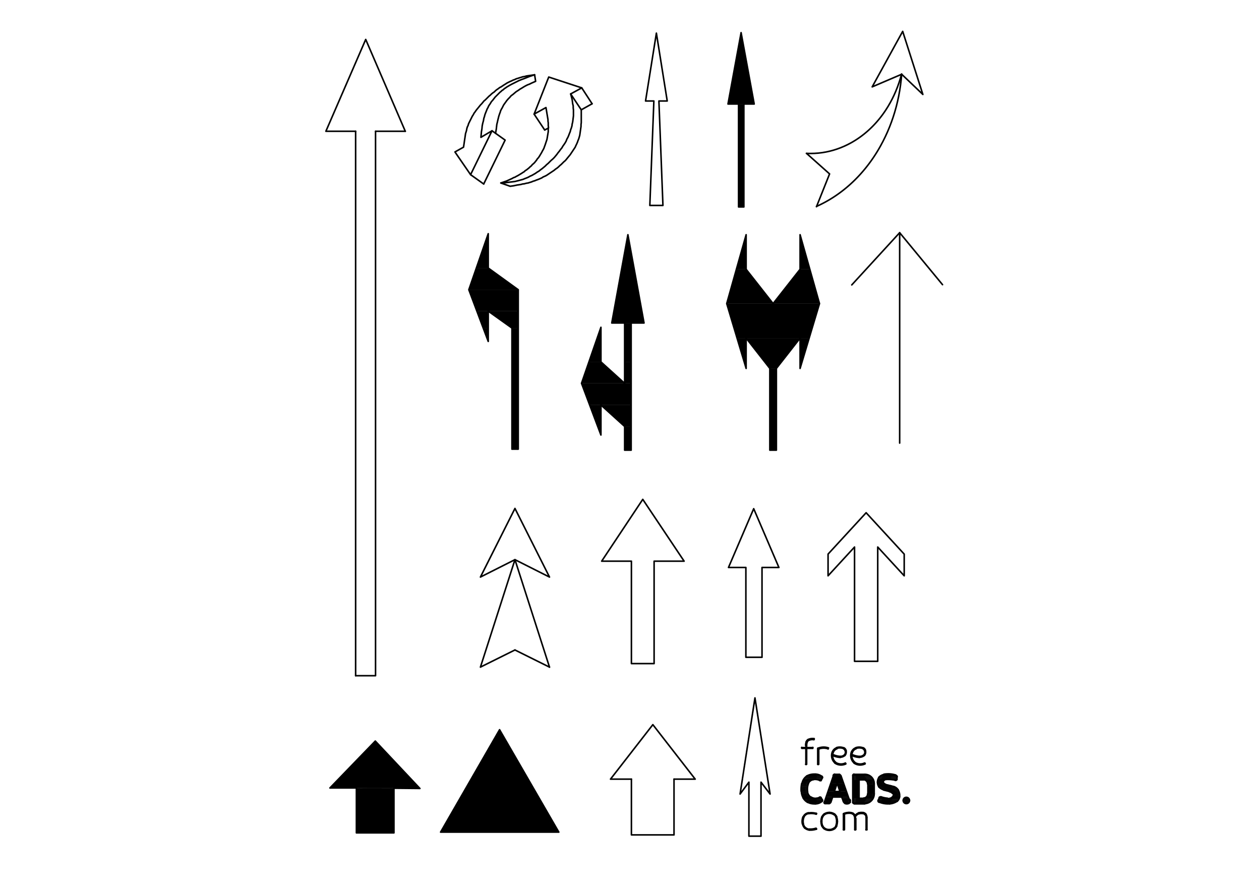 Free Arrows Bundle CAD Blocks – DWG, DXF, PDF Format