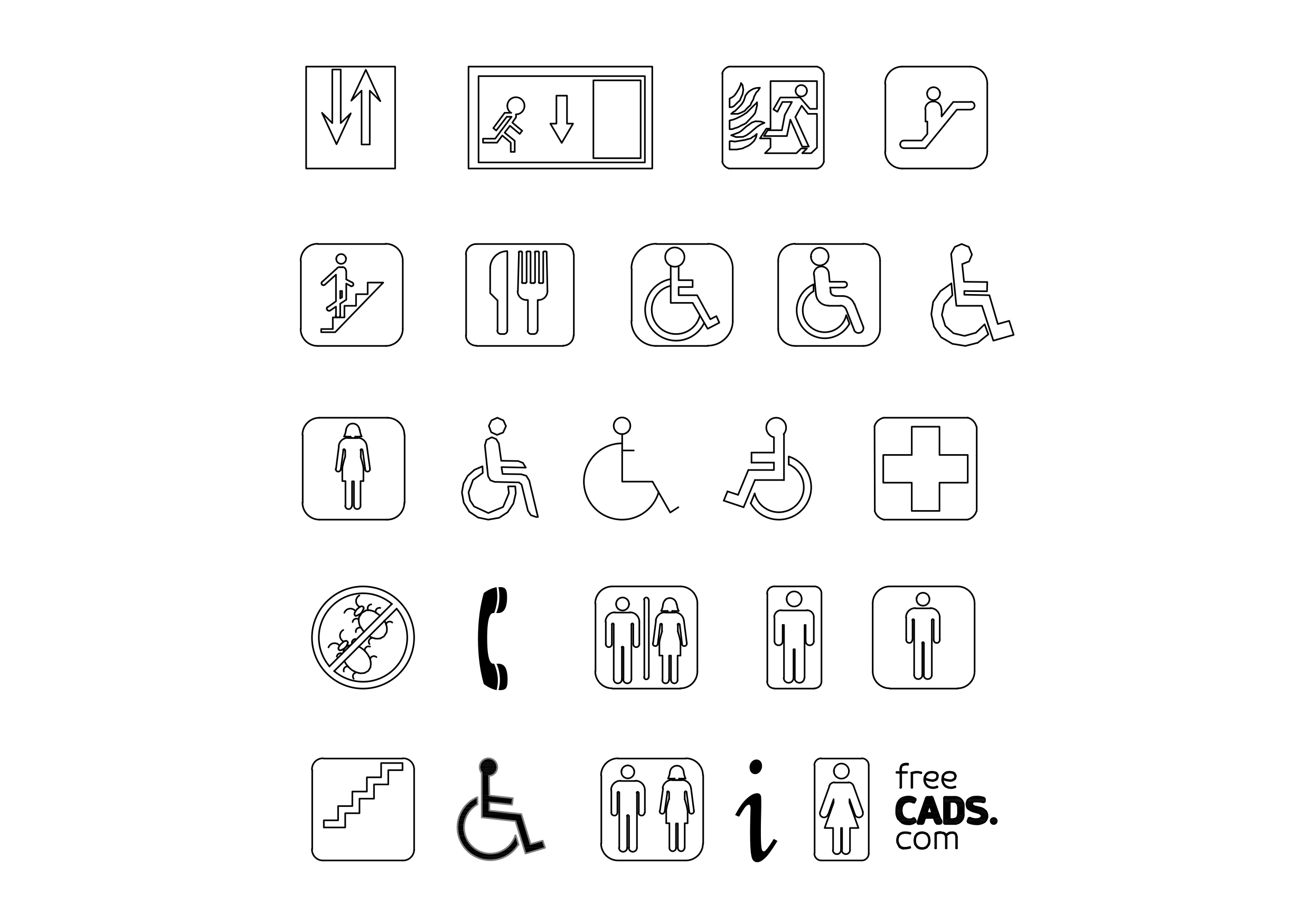 Free Building Symbols Bundle CAD Blocks – DWG, DXF, PDF Format