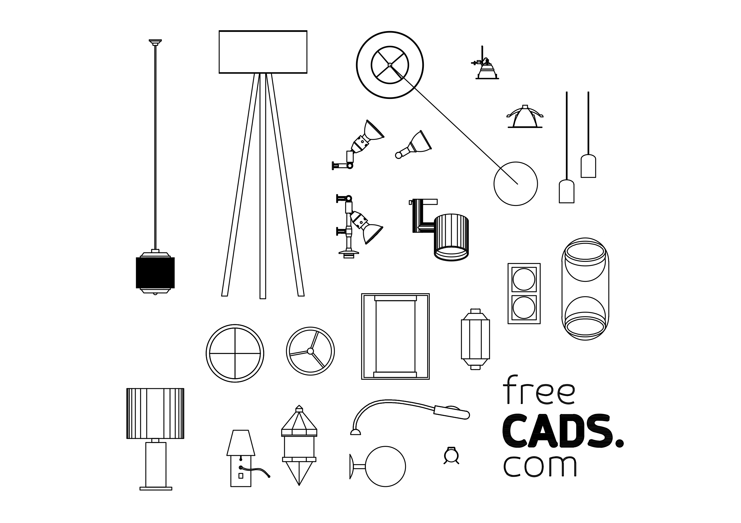 Free Lights Bundle CAD Blocks – DWG, DXF, PDF Format