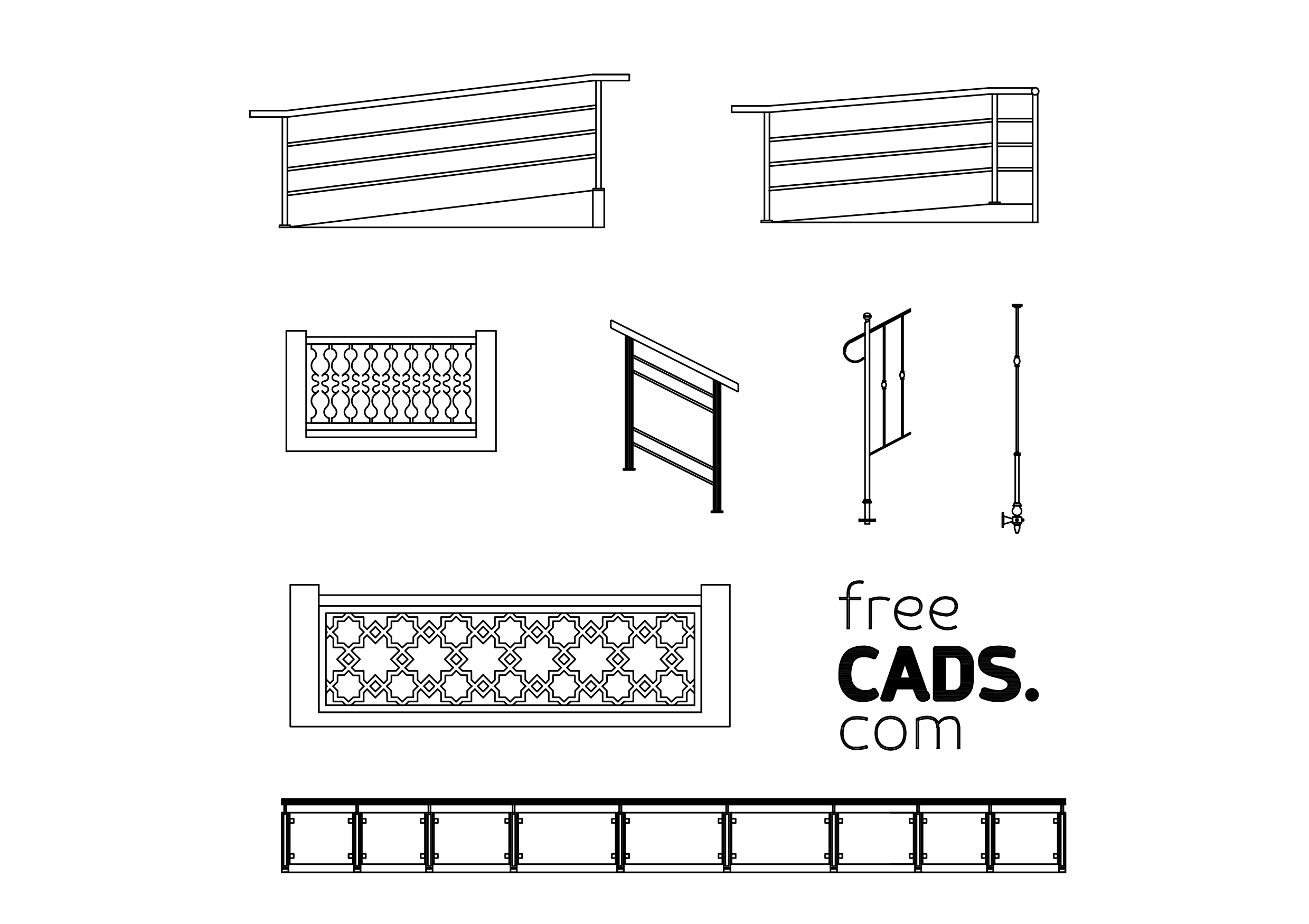 Free Railings Bundle CAD Blocks – DWG, DXF, PDF Format