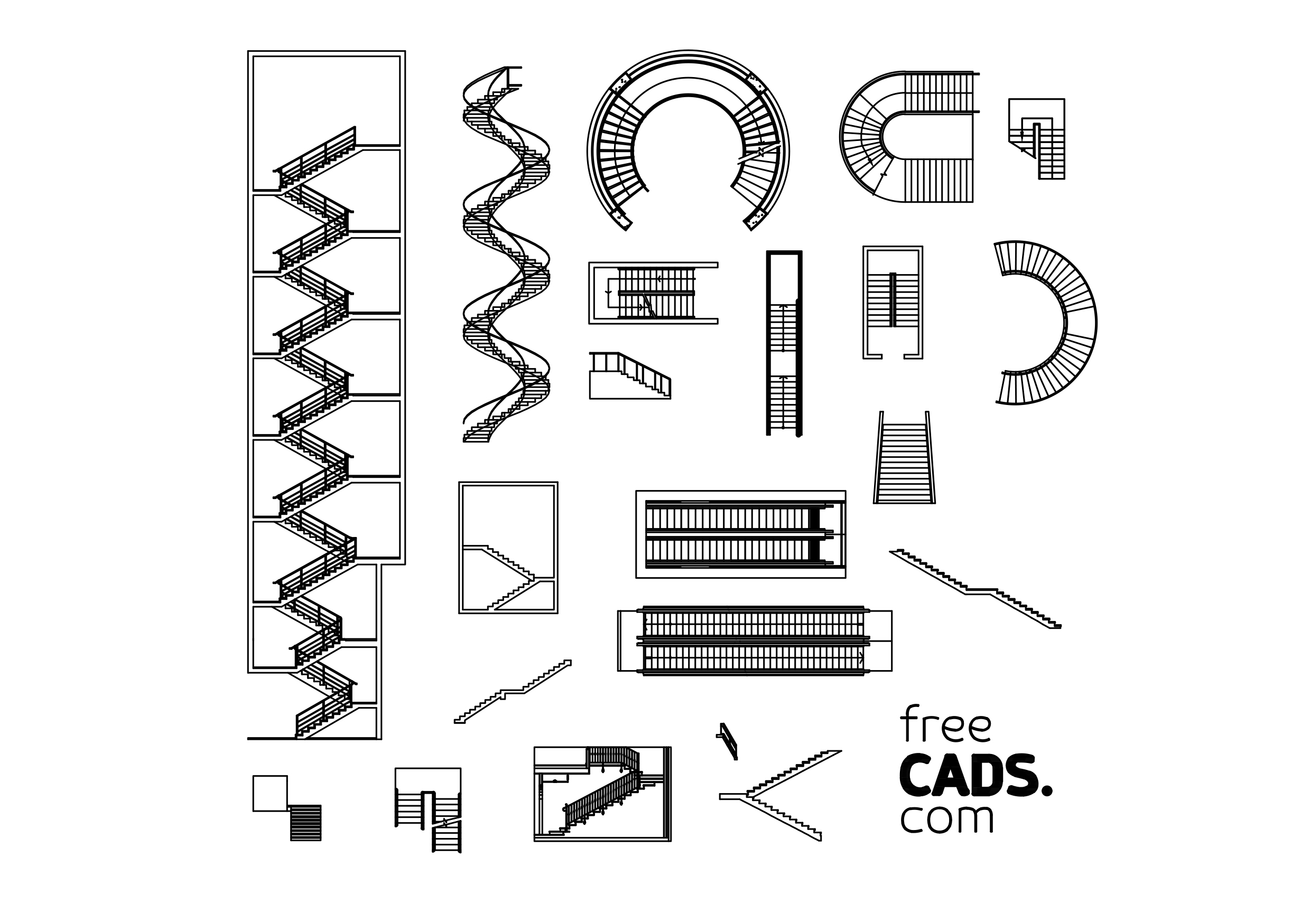 Free Stairs Bundle CAD Blocks – DWG, DXF, PDF Format