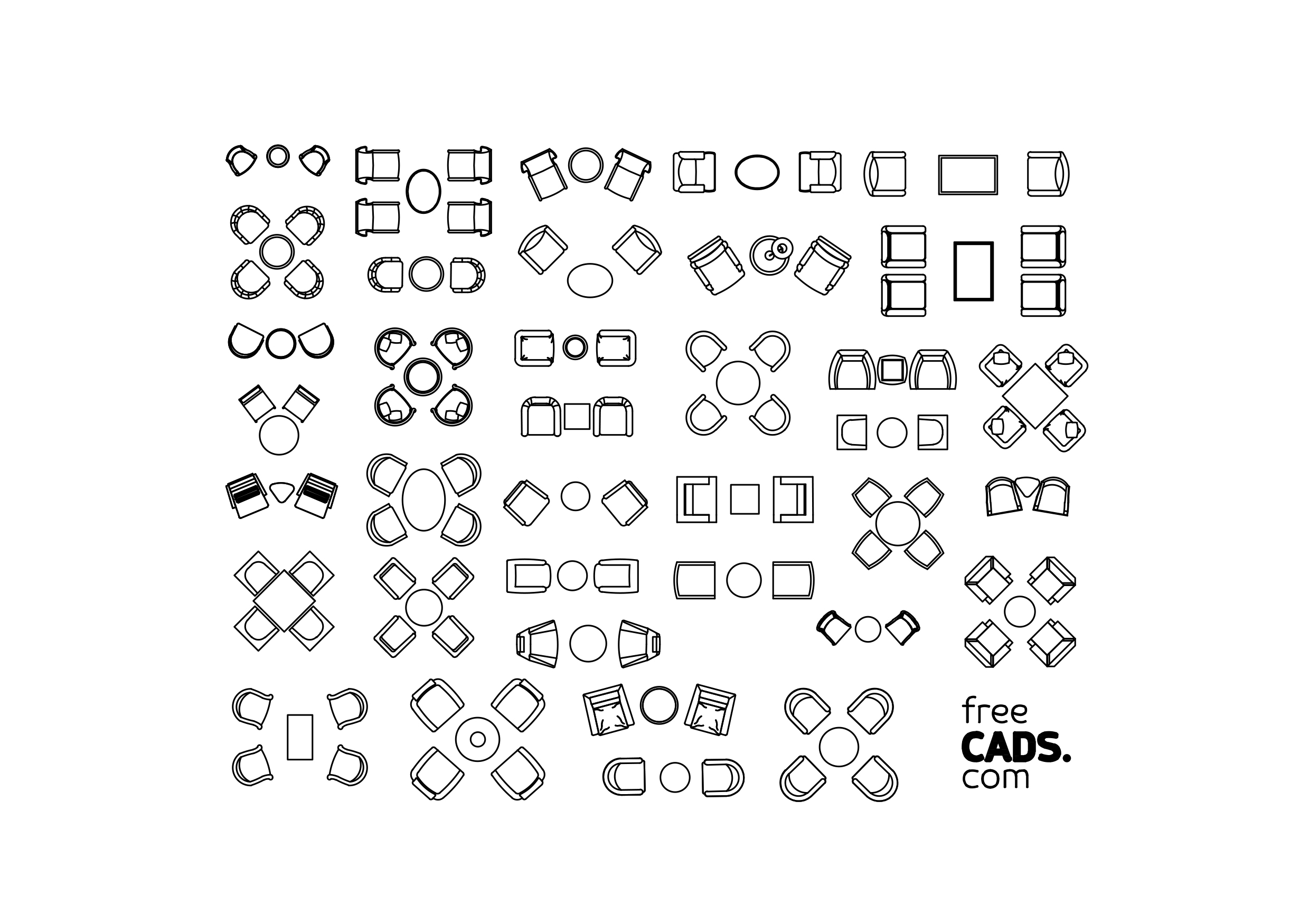 Free Lounge Set-Up Bundle CAD Blocks – DWG, DXF, PDF Format