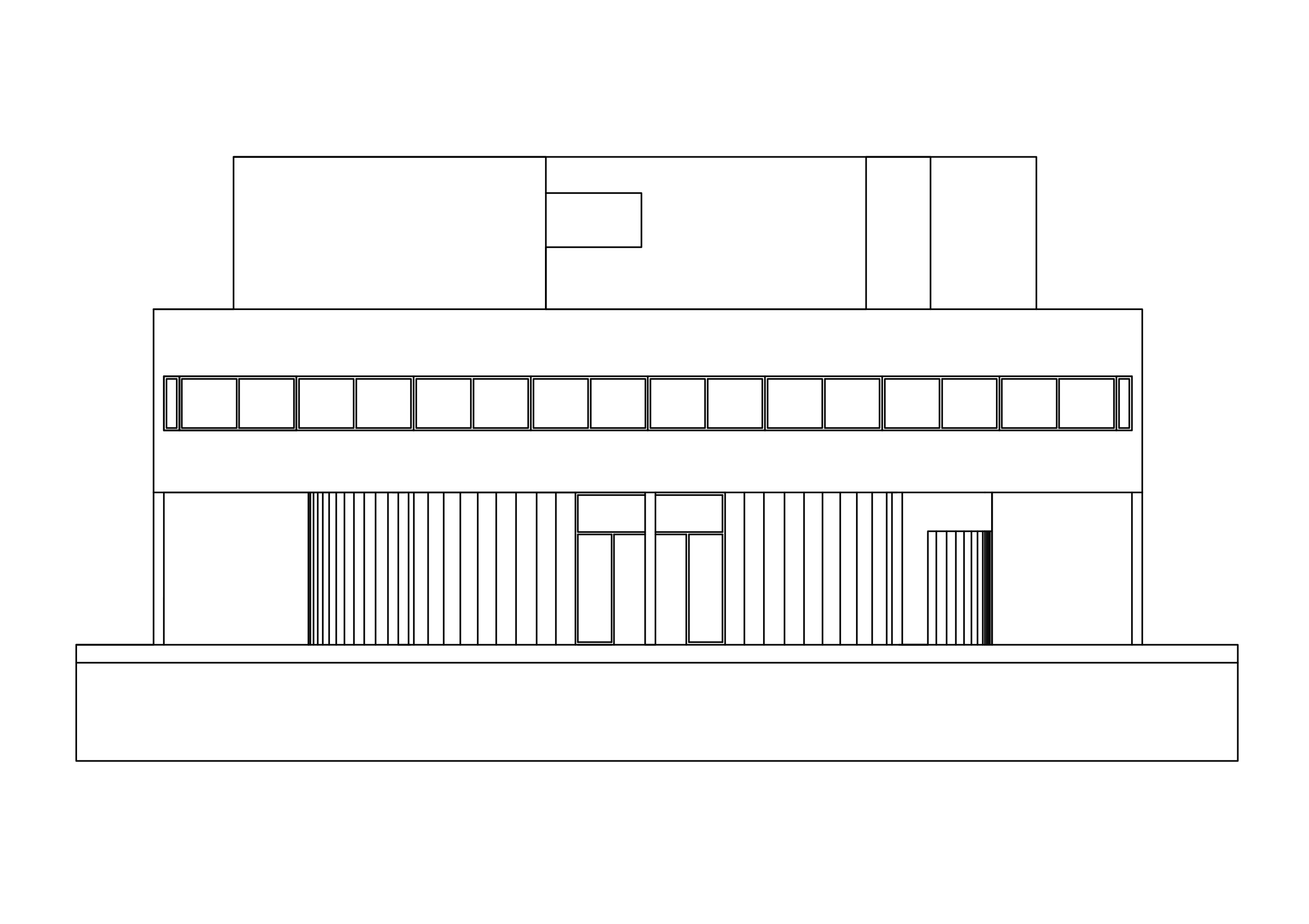 Free Villa Savoye elevation CAD Drawing – DWG, DXF, PDF Format