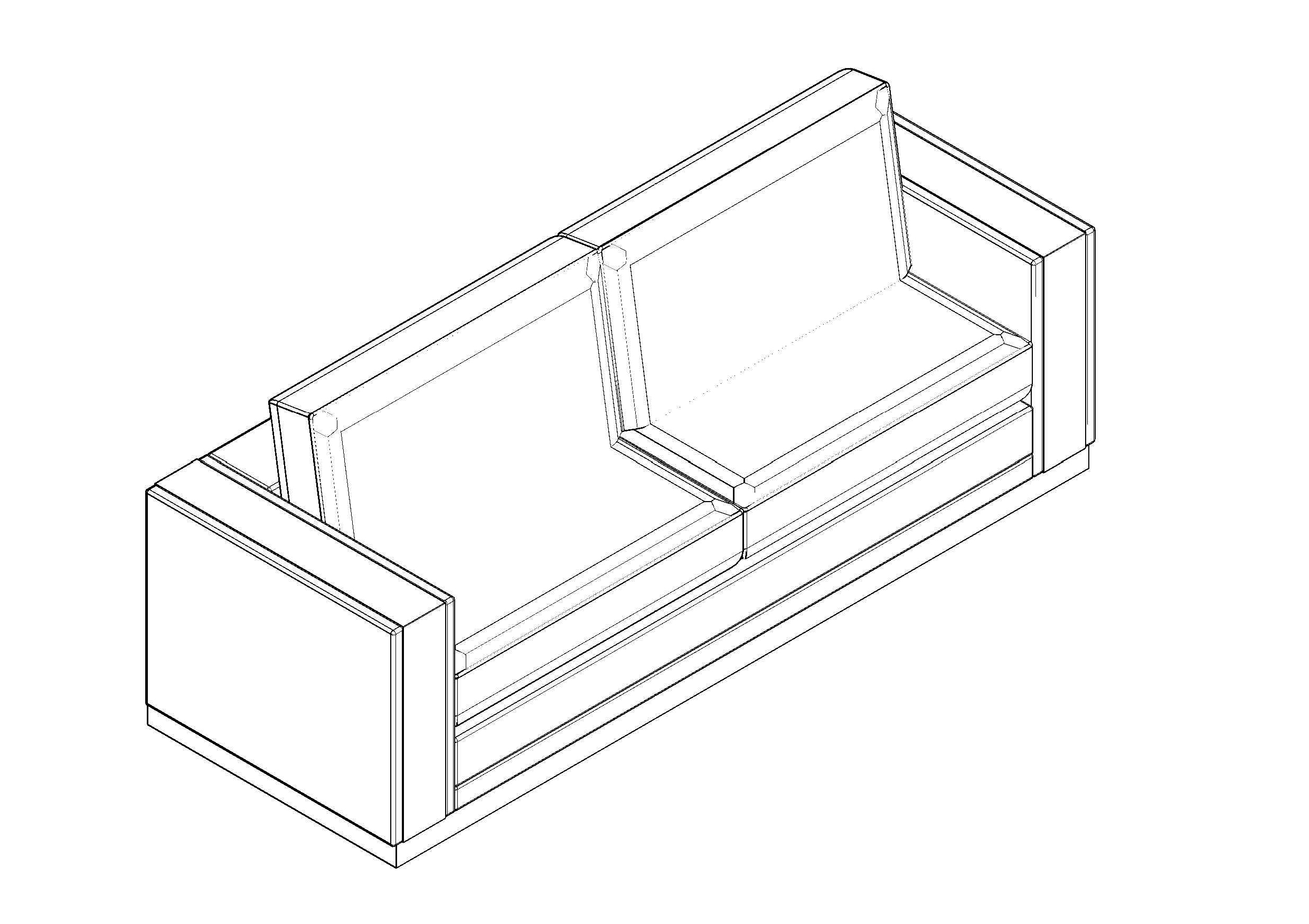 Free sofa 3D CAD Block – DWG, DXF, PDF Format