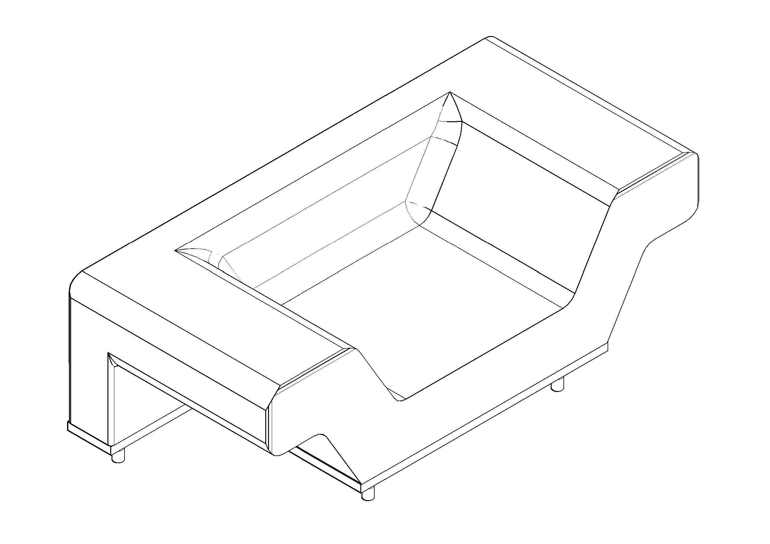 Free armchair 3D CAD Block – DWG, DXF, PDF Format