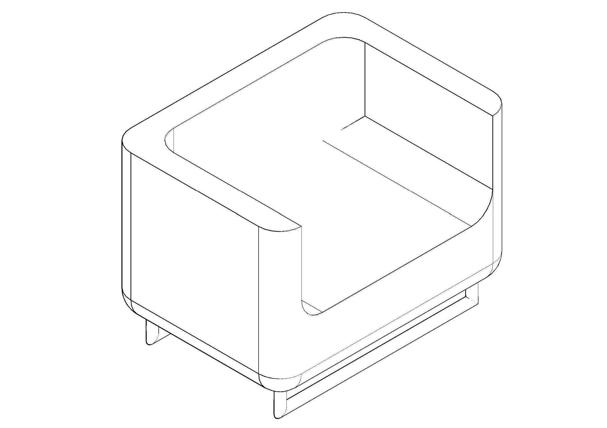 Free armchair 3D CAD Block – DWG, DXF, PDF Format