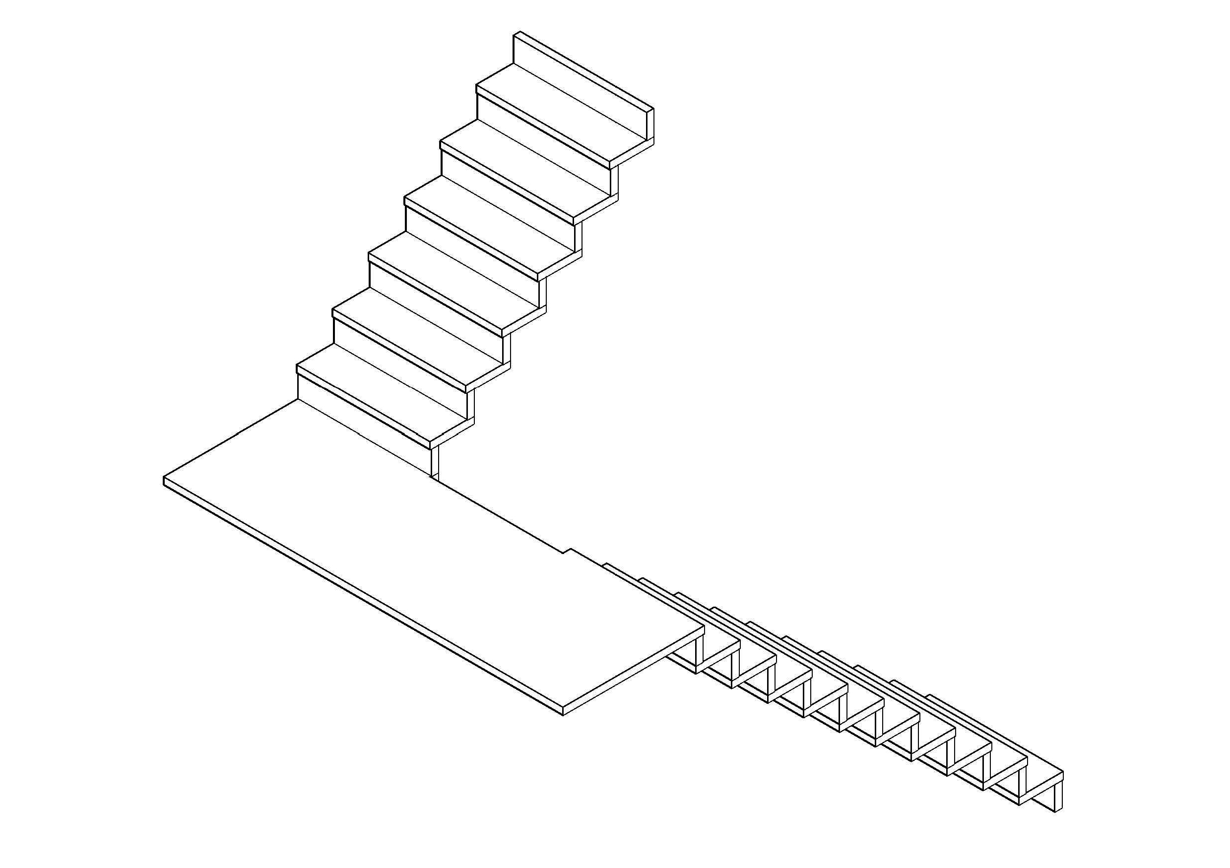 Free staircase 3D CAD Block – DWG, DXF, PDF Format