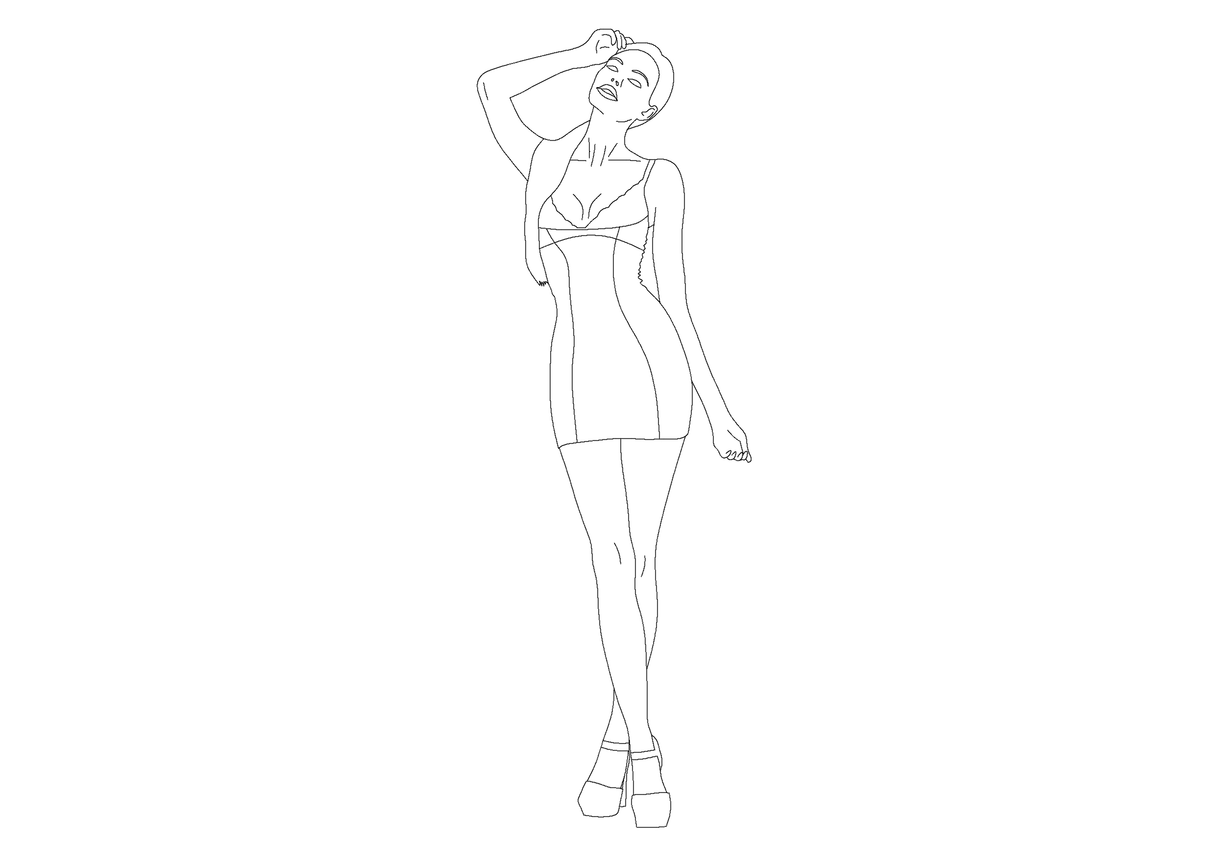 Free Woman Standing Elevation CAD Block – DWG, DXF, PDF Format
