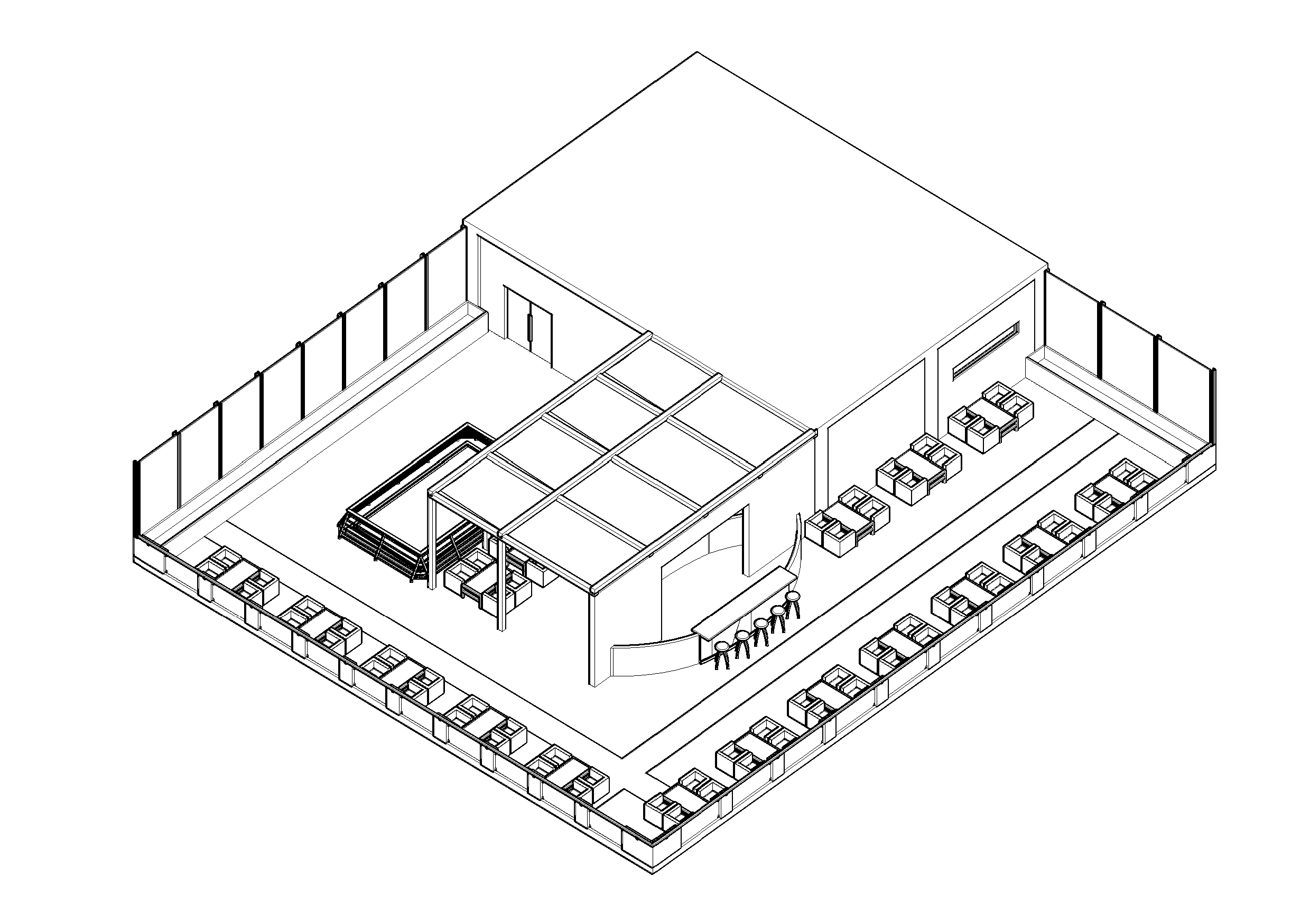 Free Rooftop bar 3D CAD Drawing – DWG, DXF, PDF Format