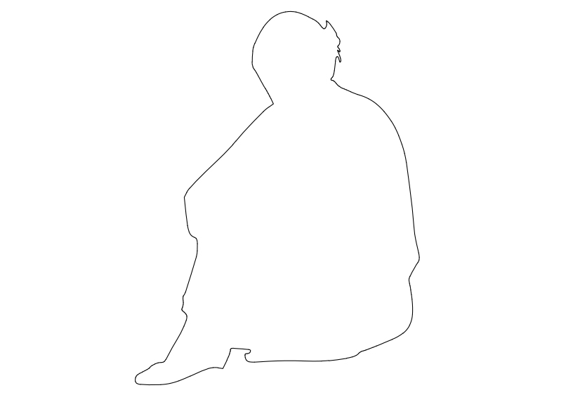 Free Person Sitting Elevation CAD Block – DWG, DXF, PDF Format