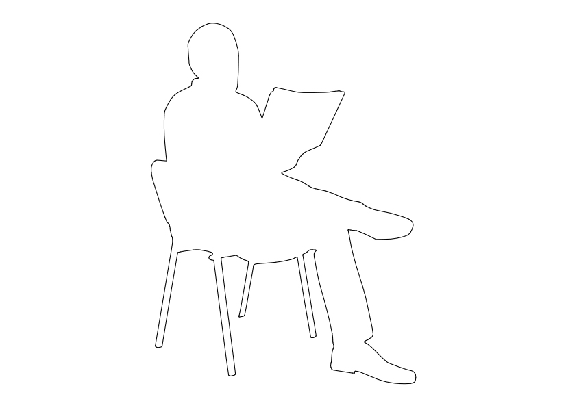 Free Person Sitting Elevation CAD Block – DWG, DXF, PDF Format