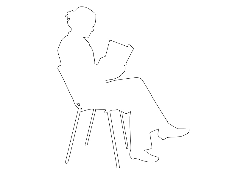 Free Person Sitting Elevation CAD Block – DWG, DXF, PDF Format