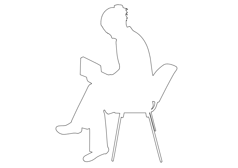 Free Person Sitting Elevation CAD Block – DWG, DXF, PDF Format