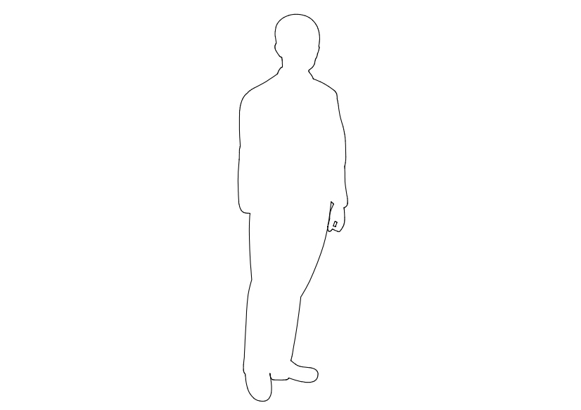 Free Person Standing Elevation CAD Block – DWG, DXF, PDF Format