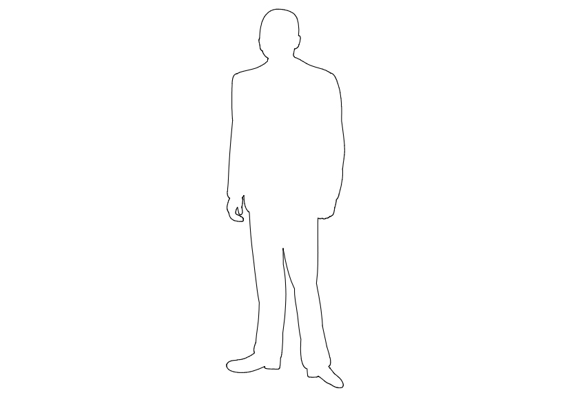 Free Person Standing Elevation CAD Block – DWG, DXF, PDF Format