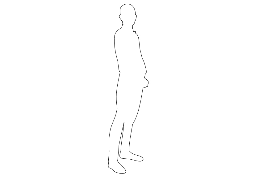 Free Person Standing Elevation CAD Block – DWG, DXF, PDF Format