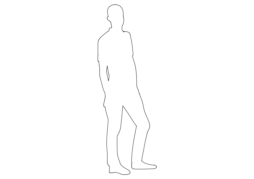 Free Person Standing Elevation CAD Block – DWG, DXF, PDF Format