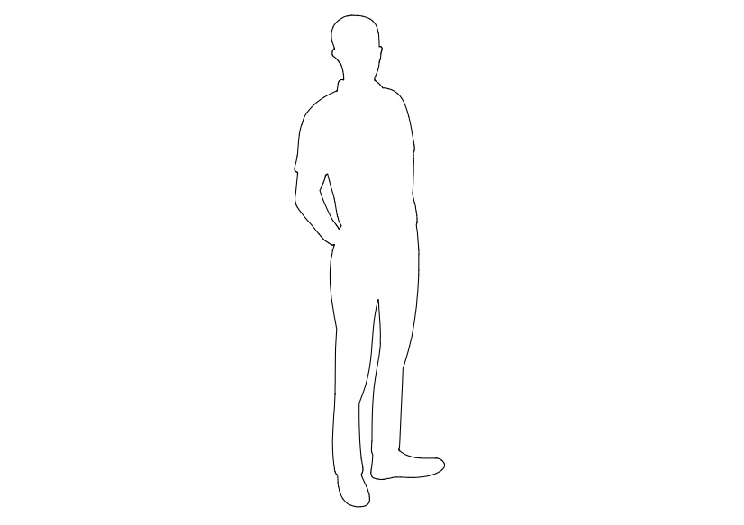 Free Person Standing Elevation CAD Block – DWG, DXF, PDF Format