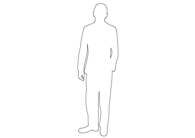 Free Person Standing Elevation CAD Block – DWG, DXF, PDF Format