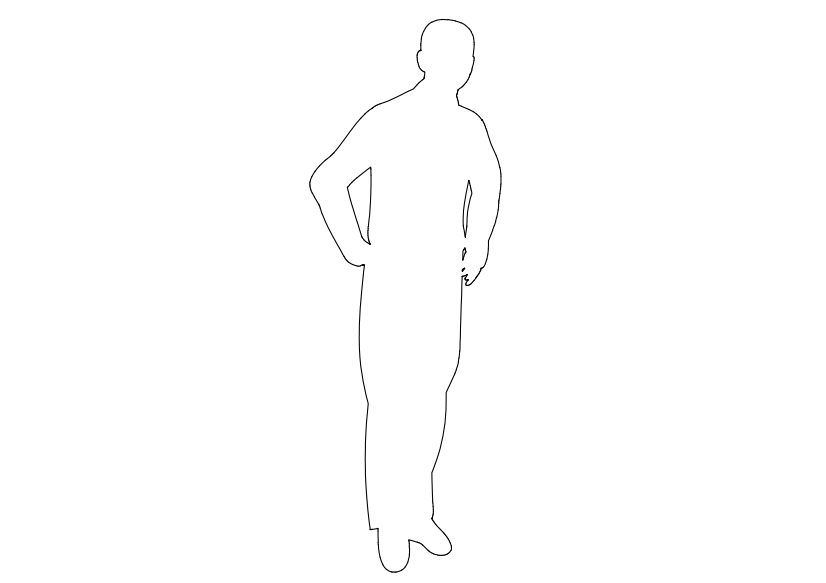 Free Person Standing Elevation CAD Block – DWG, DXF, PDF Format