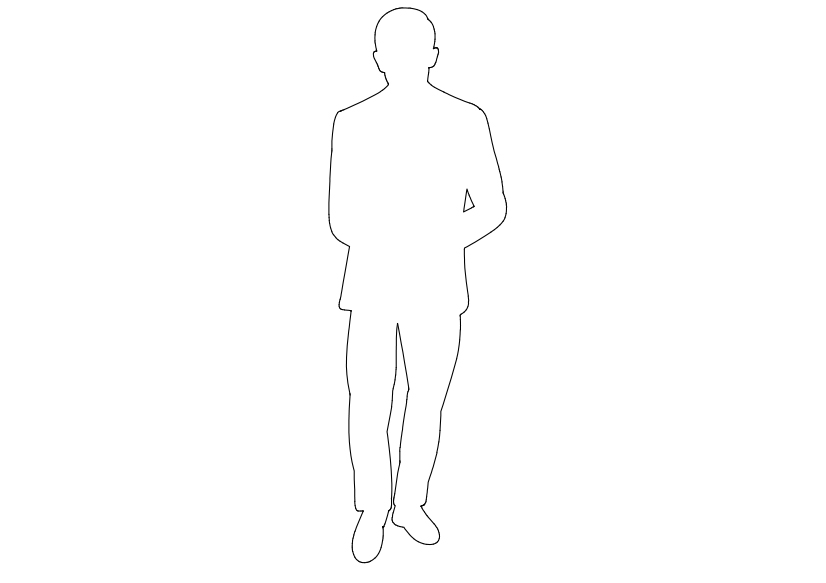 Free Person Standing Elevation CAD Block – DWG, DXF, PDF Format