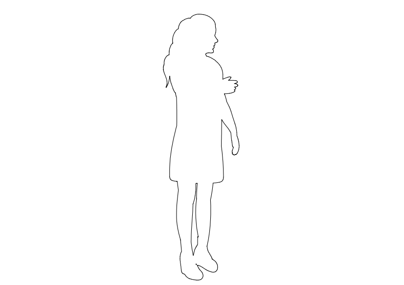 Free Person Standing Elevation CAD Block – DWG, DXF, PDF Format