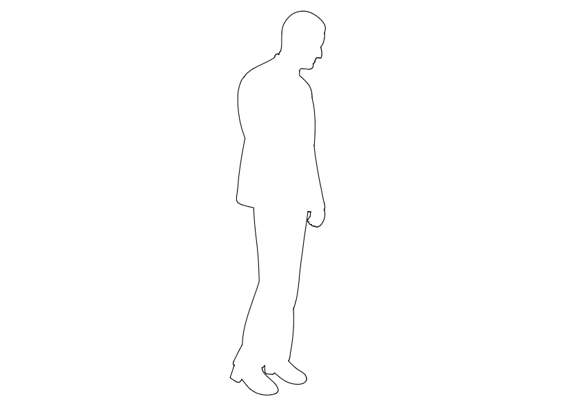 Free Person Standing Elevation CAD Block – DWG, DXF, PDF Format