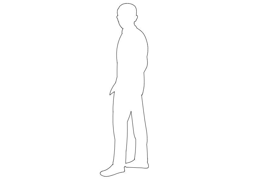 Free Person Standing Elevation CAD Block – DWG, DXF, PDF Format