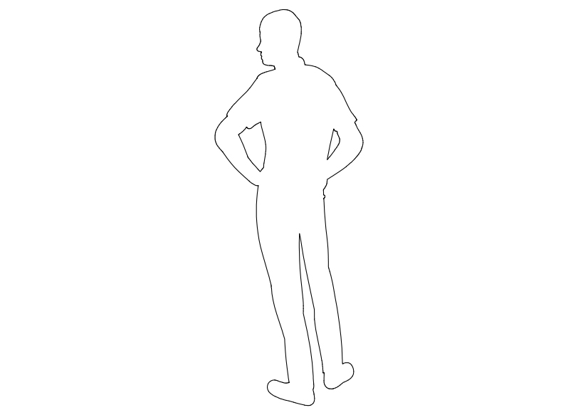 Free Person Standing Elevation CAD Block – DWG, DXF, PDF Format