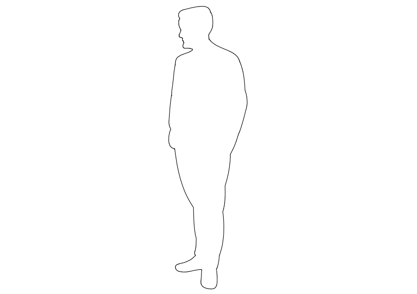 Free Person Standing Elevation CAD Block – DWG, DXF, PDF Format