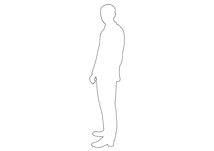 Free Person Standing Elevation CAD Block – DWG, DXF, PDF Format