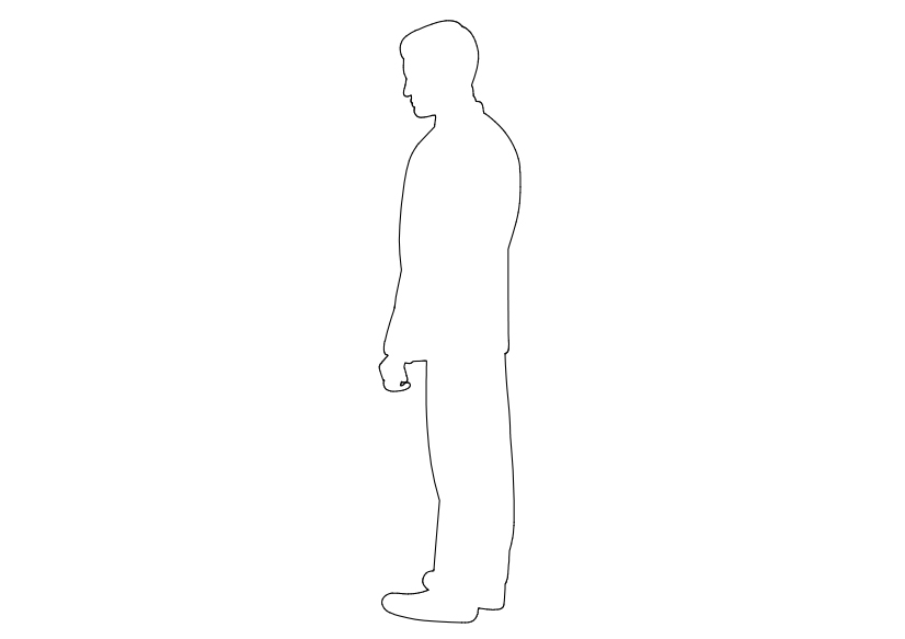 Free Person Standing Elevation CAD Block – DWG, DXF, PDF Format