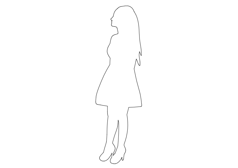 Free Person Standing Elevation CAD Block – DWG, DXF, PDF Format