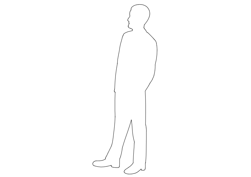 Free Person Standing Elevation CAD Block – DWG, DXF, PDF Format