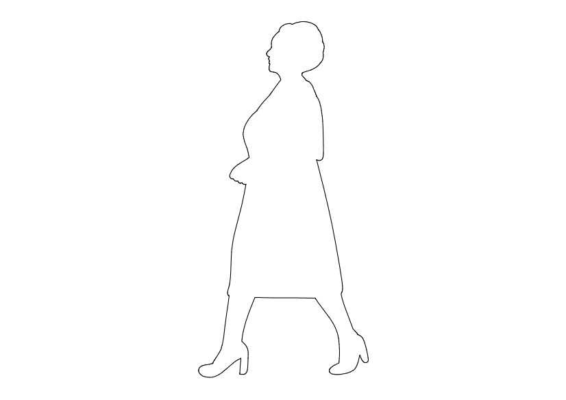 Free Person Walking Elevation CAD Block – DWG, DXF, PDF Format