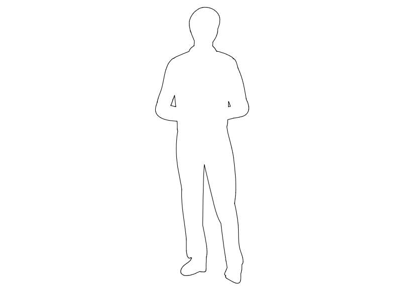 Free Person Standing Elevation CAD Block – DWG, DXF, PDF Format
