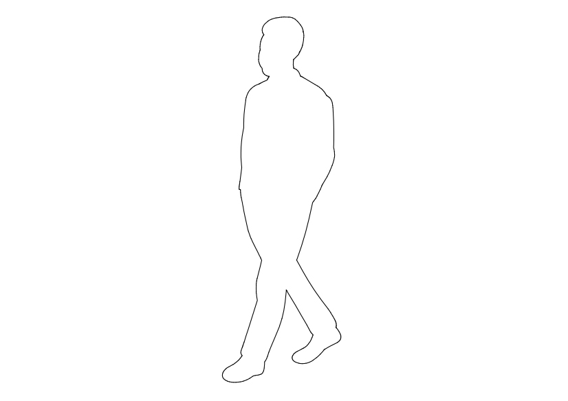 Free Person Walking Elevation CAD Block – DWG, DXF, PDF Format