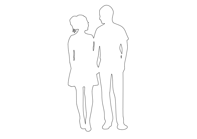 Free People Standing Elevation CAD Block – DWG, DXF, PDF Format