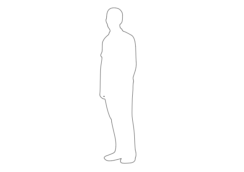 Free Person Standing Elevation CAD Block – DWG, DXF, PDF Format